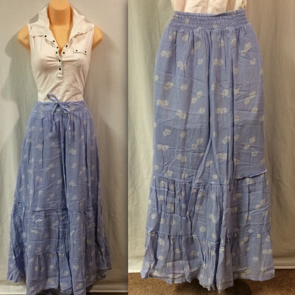 Old Navy Dresses & Skirts - Old Navy blue white flowy maxi skirt