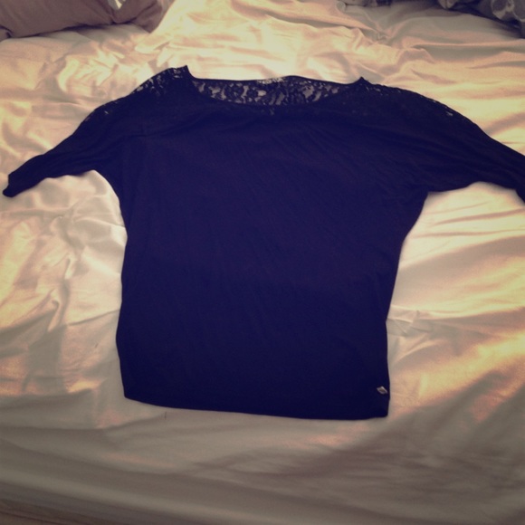 Guess black and lace top