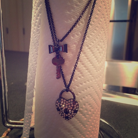 Betsy Johnson Silver Heart Necklace