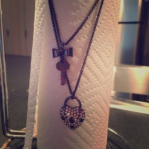 Betsy Johnson Silver Heart Necklace