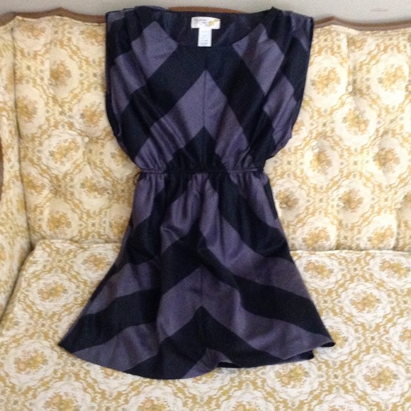 Black and grey chevron dress