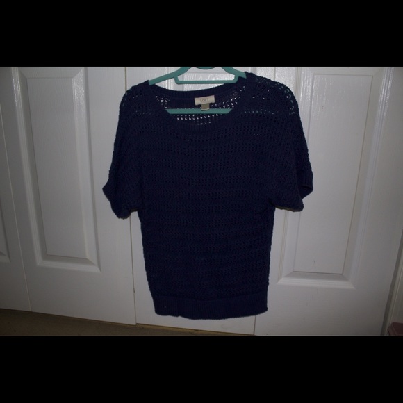 Blue open knit sweater