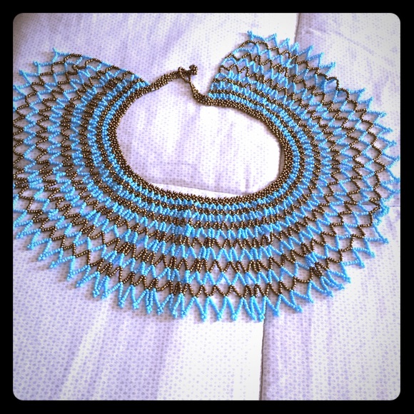Blue and gold necklace