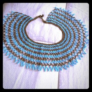 Blue and gold necklace