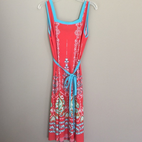 Boutique Melon & Turquoise Dress - Picture 4 of 4