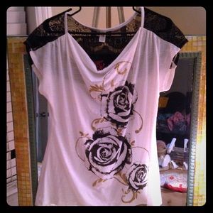 Rose and lace shirt