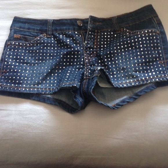 Sequined Jean shorts
