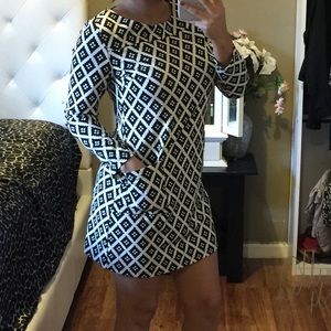 Geometric Long Sleeve Dress