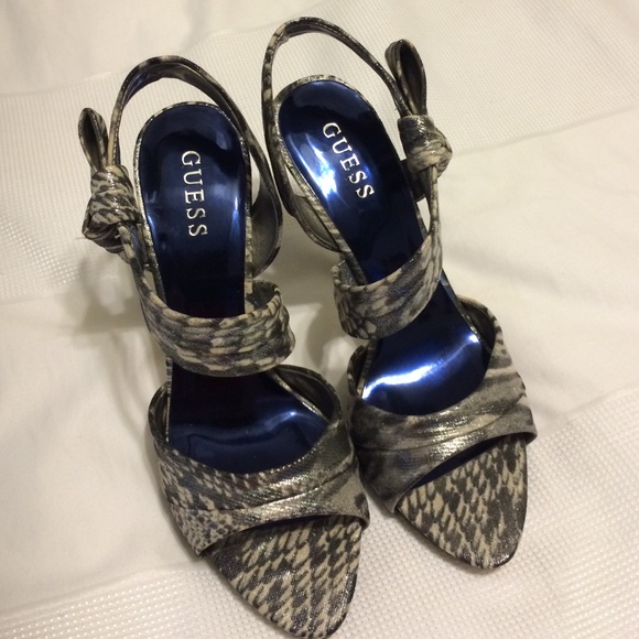 Guess Shoes - Guess - Sliver "Snake Print" Heels