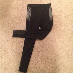 PINK Black Faux Leather Leggings