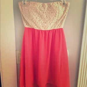 Tan and Pink Dress