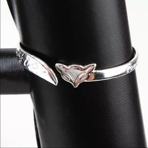 Silver charm fox bracelet/bangle.