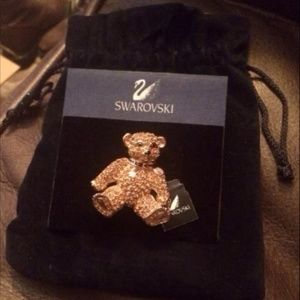 Retired Signed Swarovski Teddy Bear Pin/Brooch!