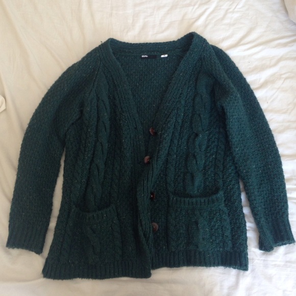 Cozy green knit cardigan