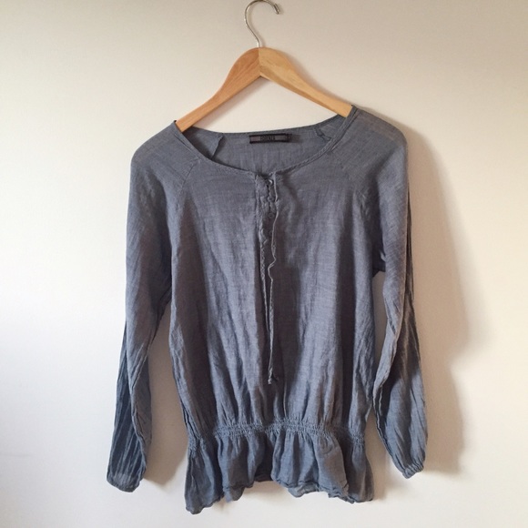The Limited Chambray Blue Top by Forenza - Picture 1 of 3