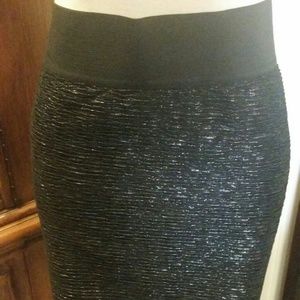 Fitted black mini skirt