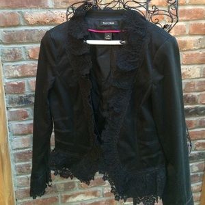 Black Jacket with Black Lace Trim