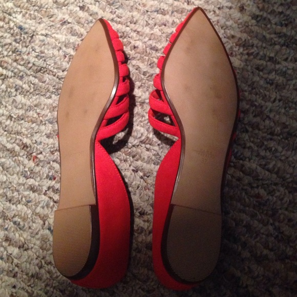 SOLD! ZARA flats size 37. U.S. 6.5-7. Coral red - Picture 2 of 2