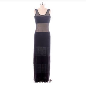 Mesh Maxi Dress w/side Slits