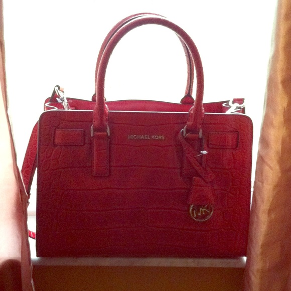 MK Dillon Embossed Leather East/West Satchel
