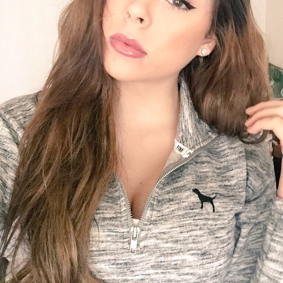 PINK Victoria secret gray zip up