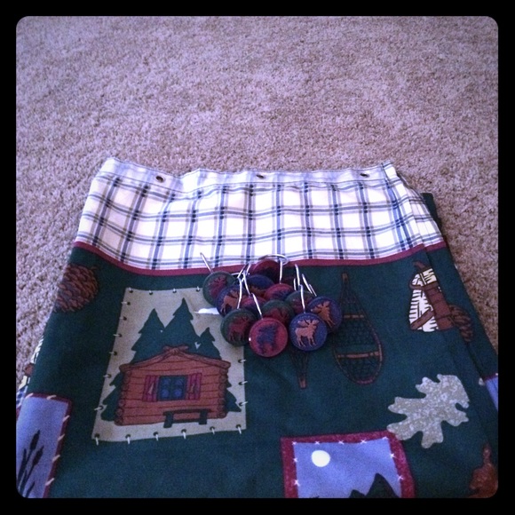 Shower curtain and hooks