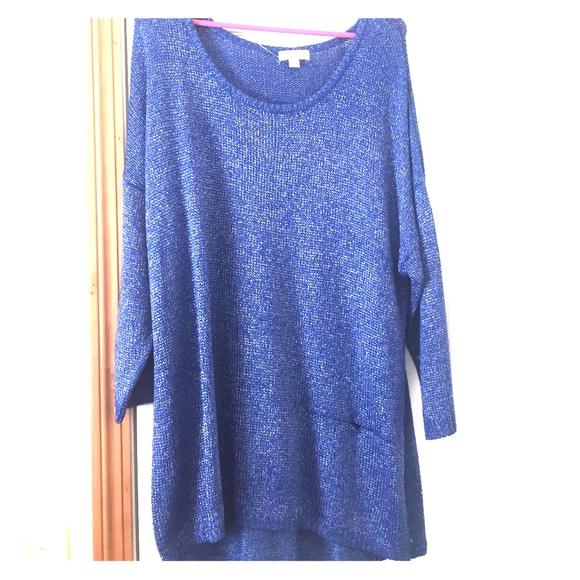 Blue oversized tunic sweater