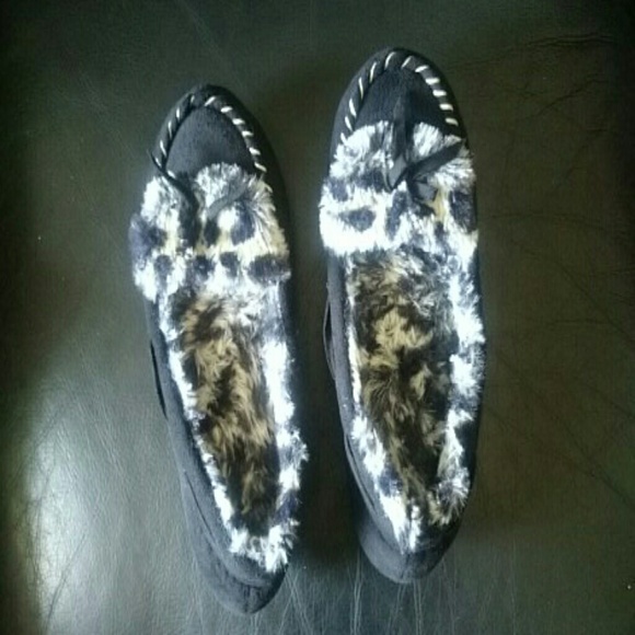 Navy blue house slippers