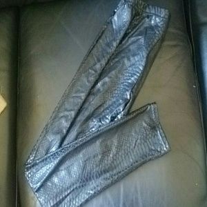Black snakeskin leggings
