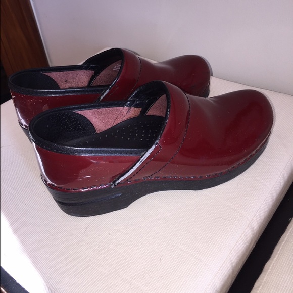 Dansko red patent leather clogs size 7