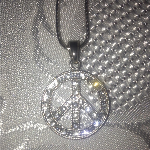 Sterling silver peace sign necklace