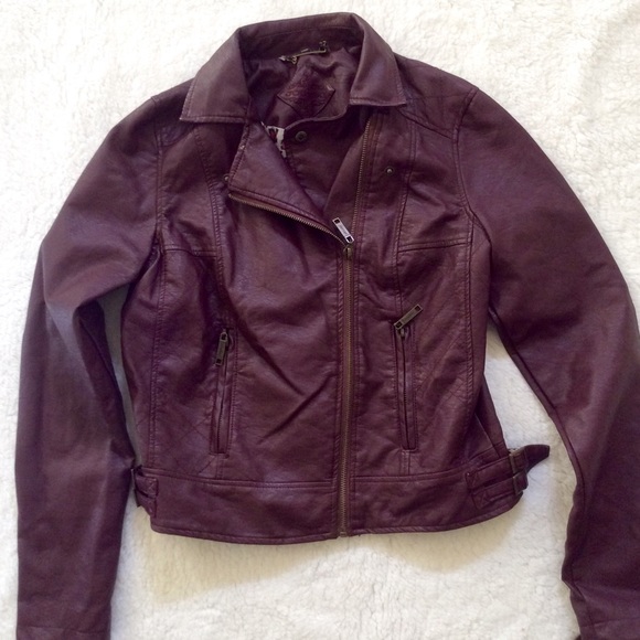 Maroon Pleather Jacket