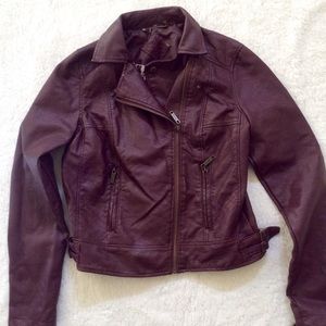 Maroon Pleather Jacket