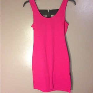 Hot pink mini dress