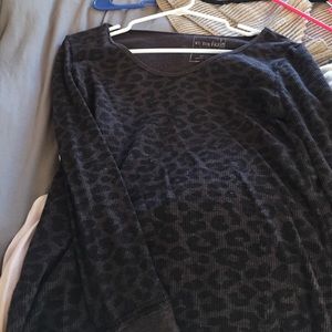 Leopard free people waffle shirt