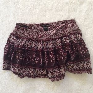 Maroon Patterned Skirt