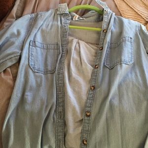 Denim button down
