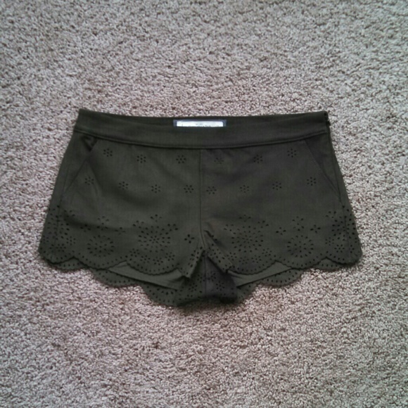 NWOT Suede Scallop Hem Cut Out Shorts
