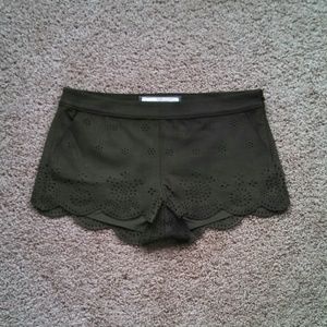 NWOT Suede Scallop Hem Cut Out Shorts