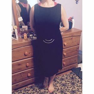 Black dress with silver chain