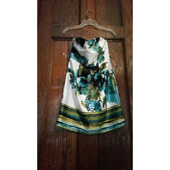Blue,white and green formal dress