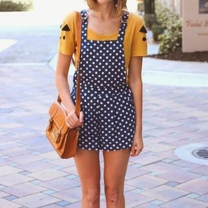 Navy polkadot overall