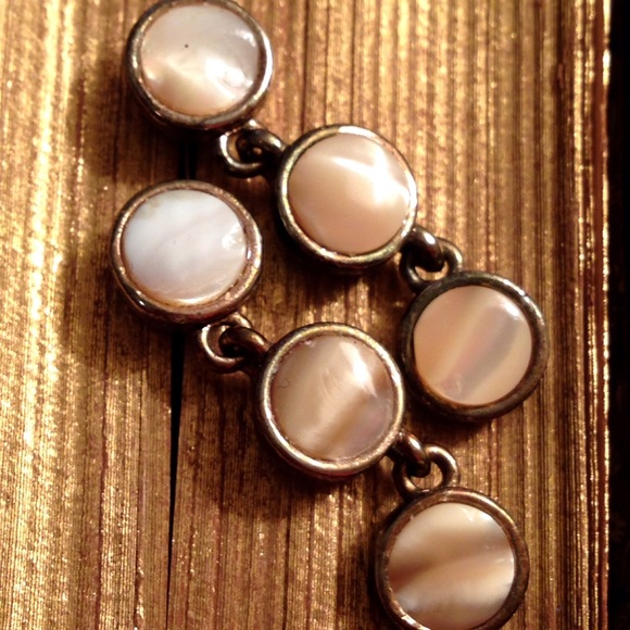 Modernist dangle earrings vintage signed chunky - Picture 4 of 4