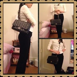 ❤️SOLD Authentic Chanel black jumbo caviar