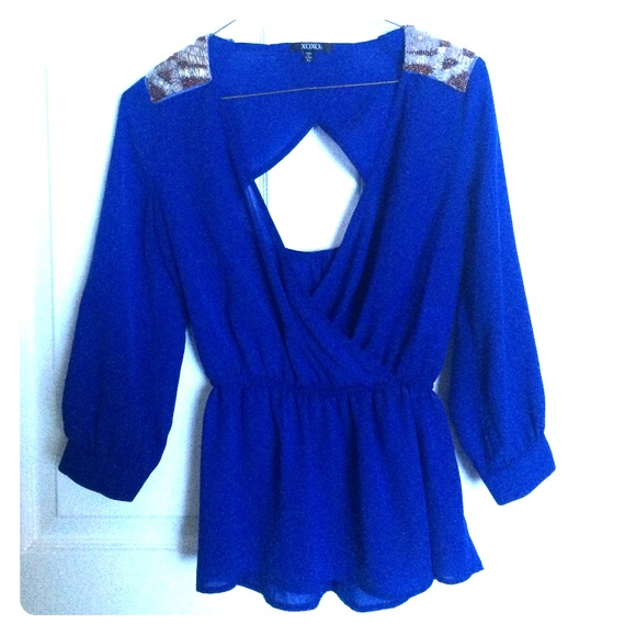 Royal blue blouse