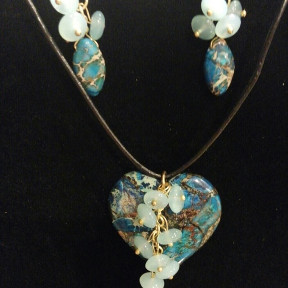 HOST PICK!! Natural Earth Stone Neck/Earring Set