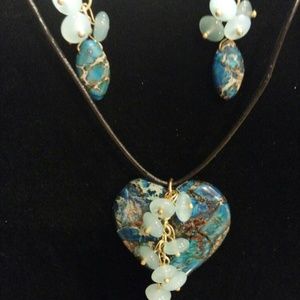 HOST PICK!! Natural Earth Stone Neck/Earring Set