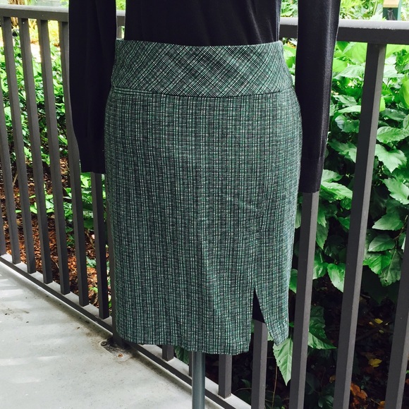 Express Dresses & Skirts - Express Green Tweed Pencil Skirt