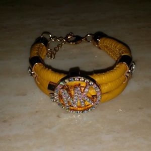 "MK" leather cord bracelet
