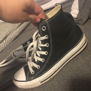 Black high top converse